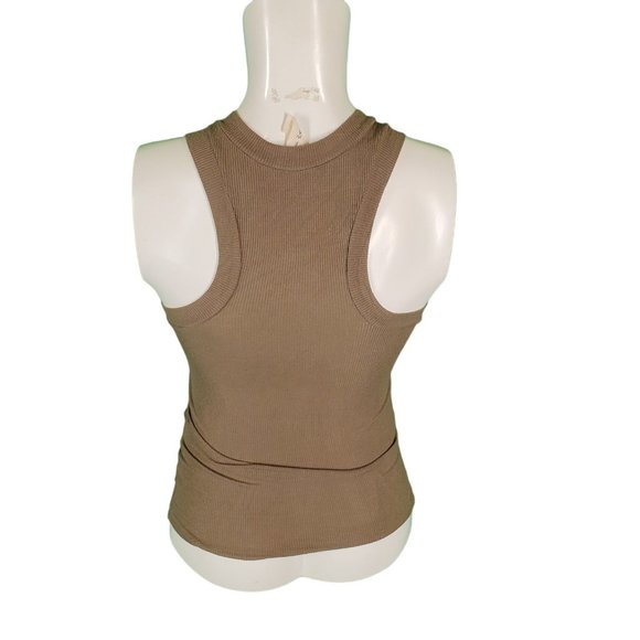 Maggie Ward Soft Ribbed Racerback Tank XS Khaki - Picture 3 of 7